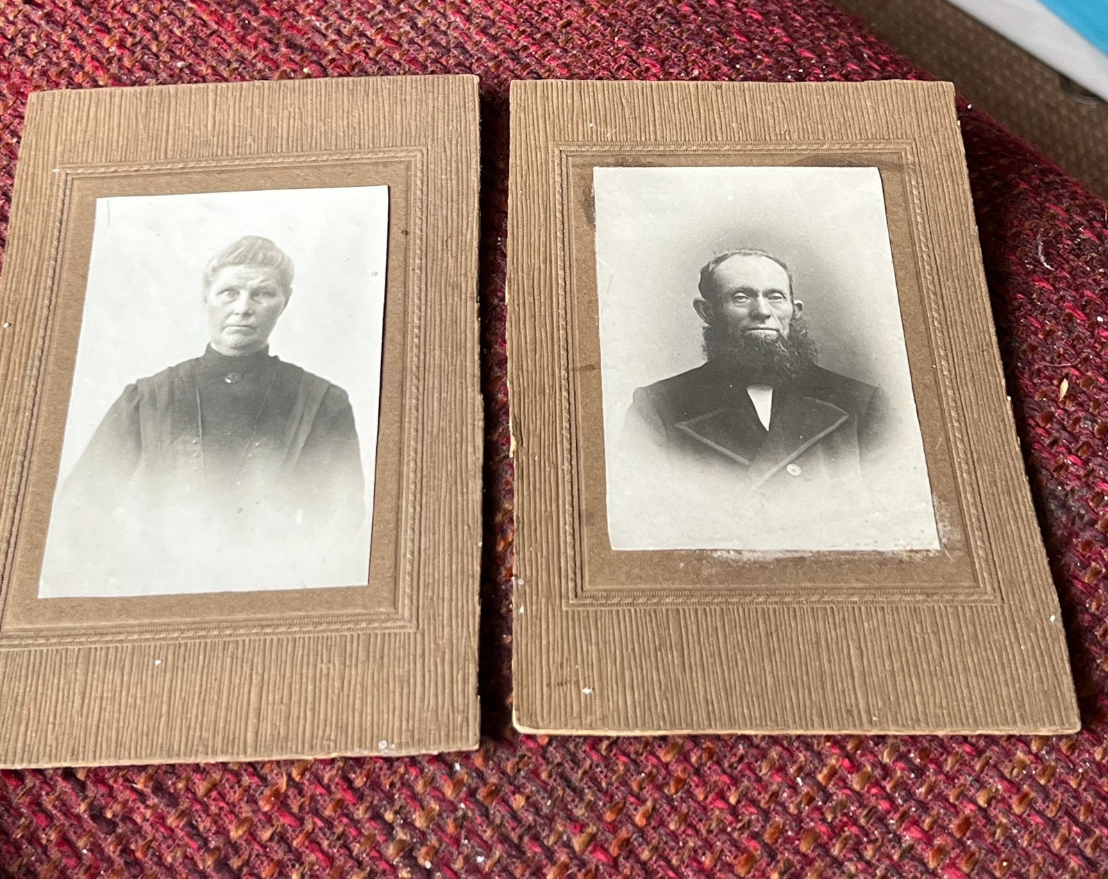Antieke Portretten op Karton, Ophalen of Verzenden