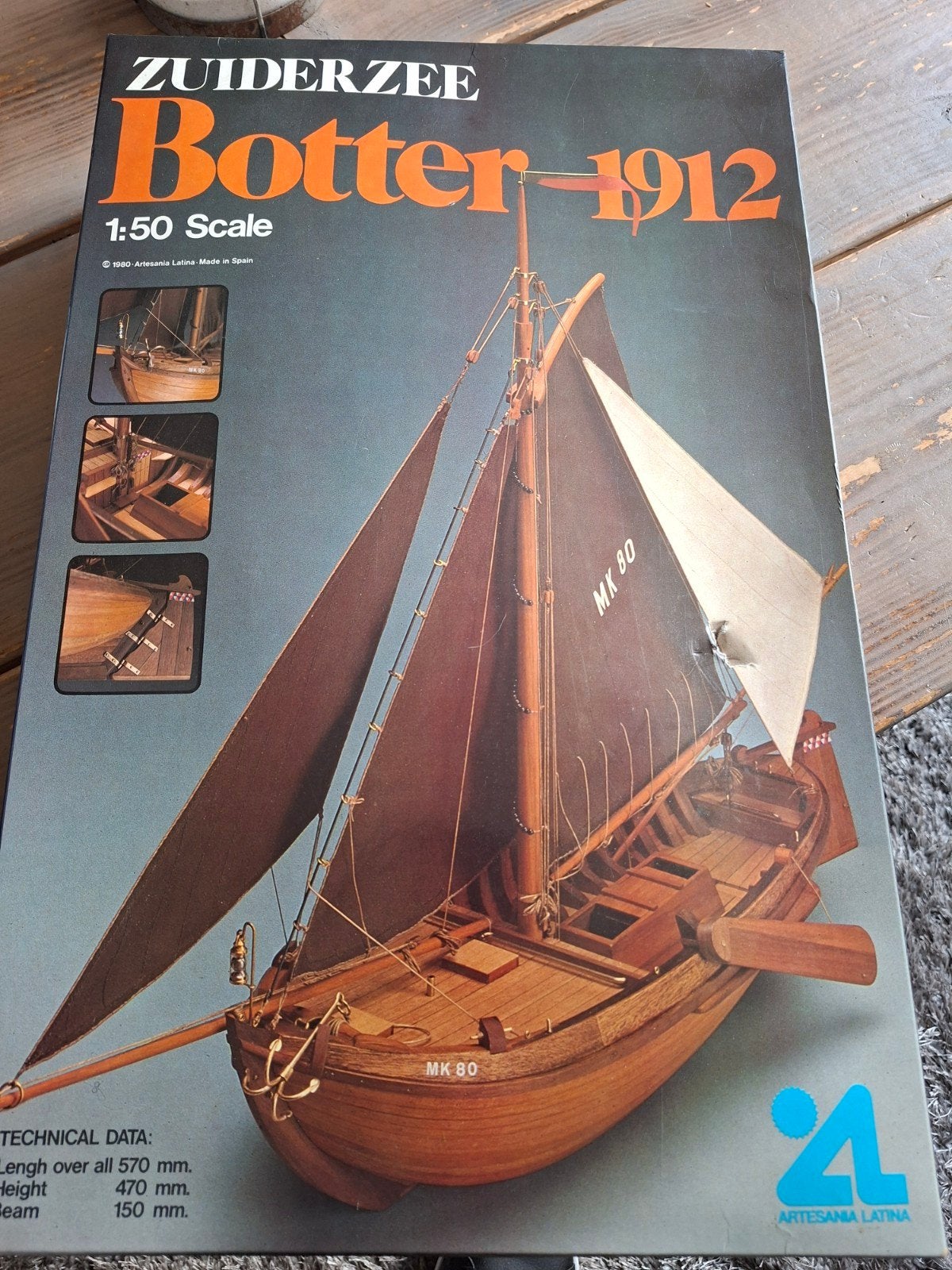 Artesania Latina Zuiderzee Botter 1912 - Modelbouwkit nieuw, Ophalen of Verzenden, Zo goed als nieuw, 1:50 tot 1:200, Overige merken