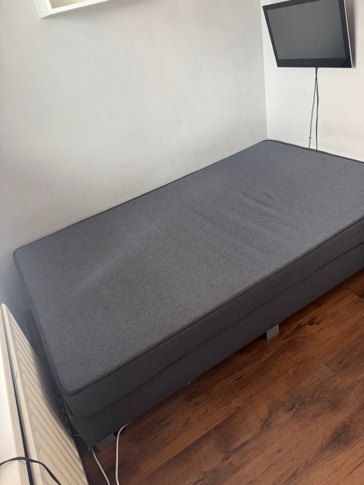 Boxspring 120x200! Grijs, Huis en Inrichting, Slaapkamer | Boxsprings, Ophalen, Gebruikt, Twijfelaar, 120 cm