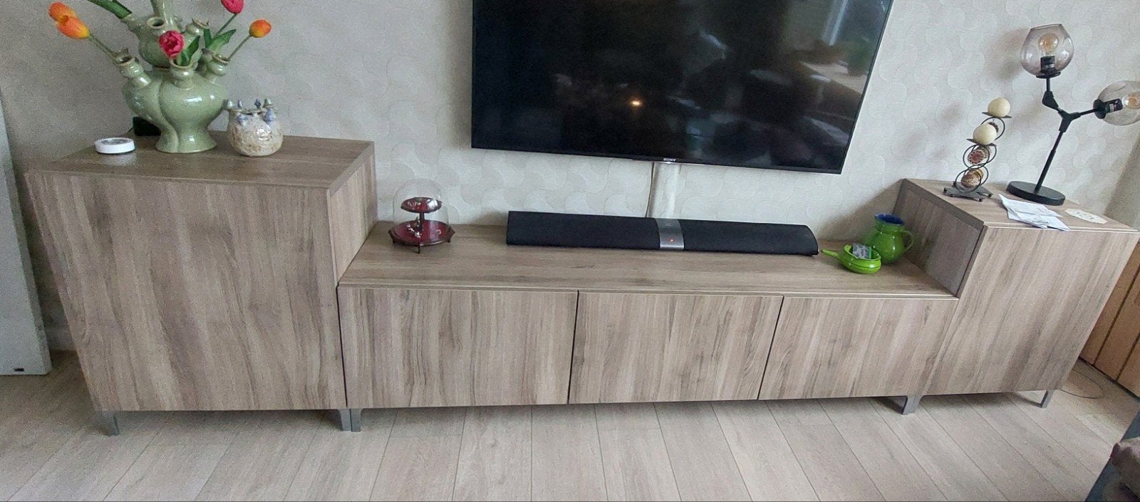 Besta tv-meubel van Ikea, kleur grijs eiken, Ophalen