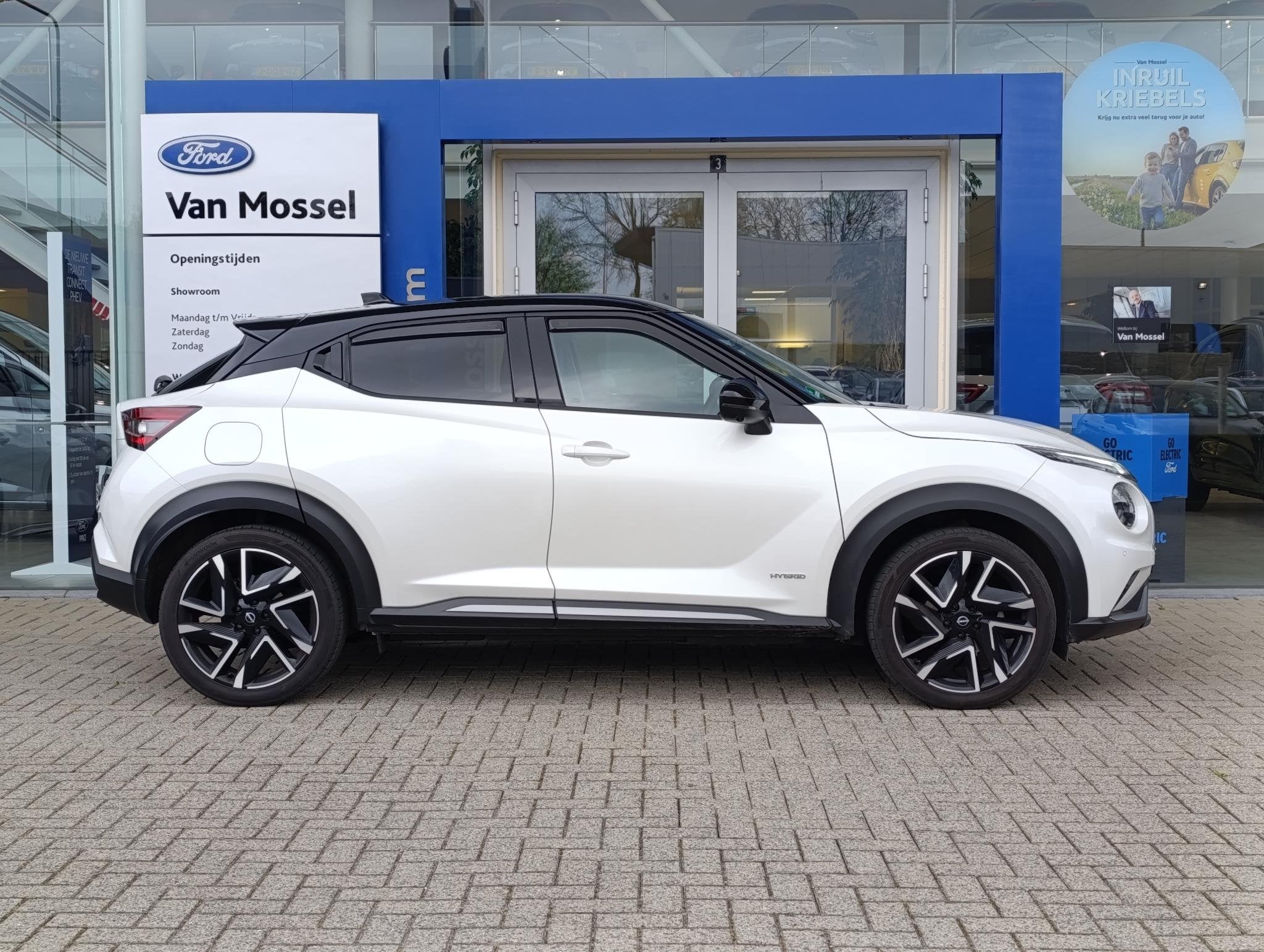 Nissan Juke 1.6 Hybrid N-Design | Stoel/stuur voorruitverwar, Auto's, 12 maanden, Stof, Gebruikt, Wit