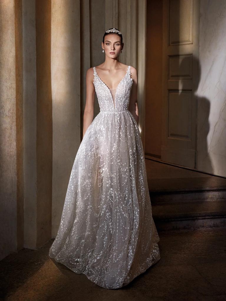 Bezonder Trouwjurk A-lijn Elegant (maat 40-42) PRONOVIAS, Ophalen, Trouwjurk, Wit, Pronovias privé