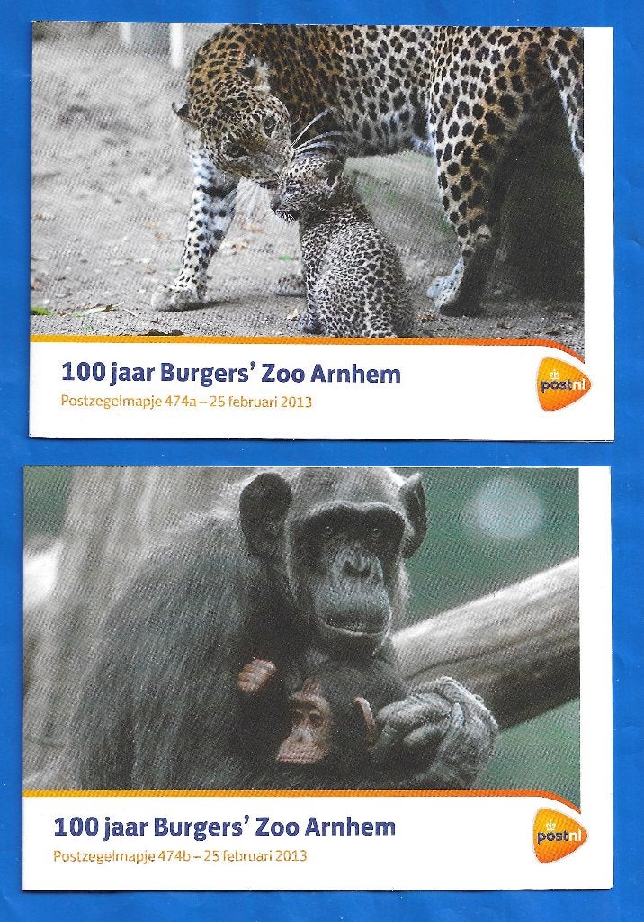 Postzegelmapje 474 A & B - 100 jaar Burgers' Zoo Arnhem, Postzegels en Munten, Postzegels | Nederland, Verzenden, Na 1940, Postfris
