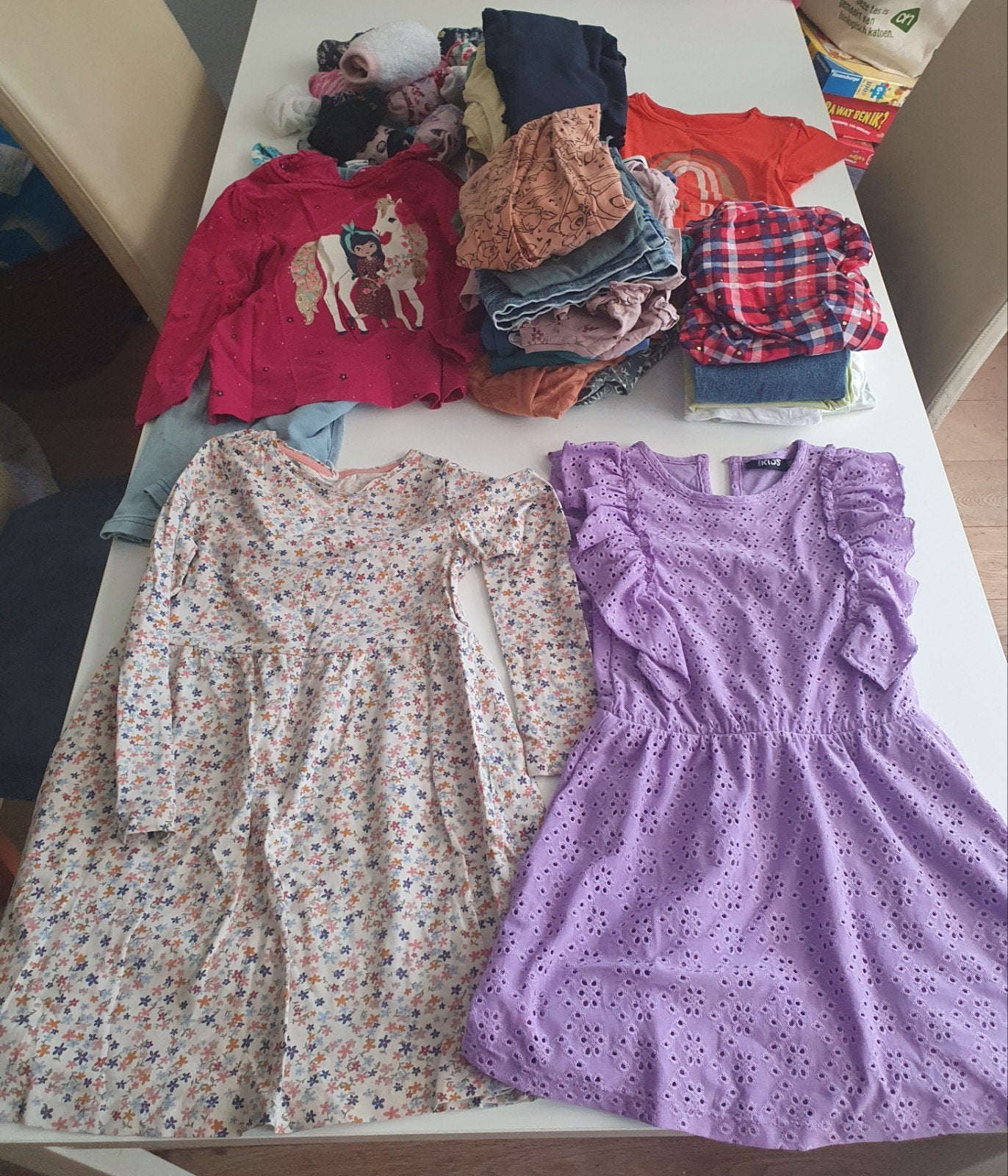 Kledingpakket meisjes: jurken, jassen, truien en meer, Ophalen of Verzenden, Gebruikt, Diverse merken, Meisje