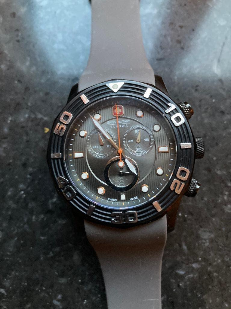 Swiss military Hanowa horloge, Sieraden, Tassen en Uiterlijk, Horloges | Heren, Overige merken, Staal, Polshorloge, Kunststof