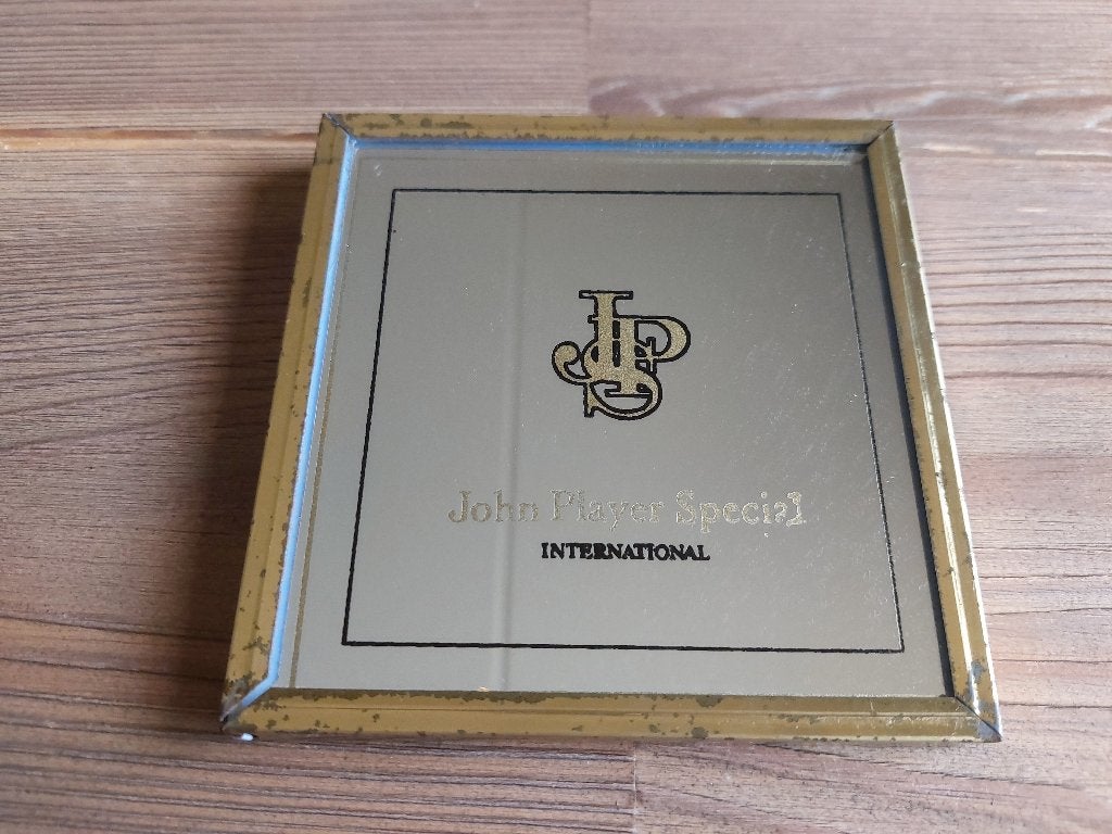 Zeldzaam Klein Vintage Spiegeltje van John Player Special, Huis en Inrichting, Minder dan 50 cm, Gebruikt, Verzenden, Vierkant