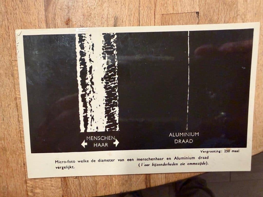 Oude briefkaart: Mensenhaar vs. Aluminiumdraad, Verzenden, 1940 tot 1960, Ongelopen, Overige thema's