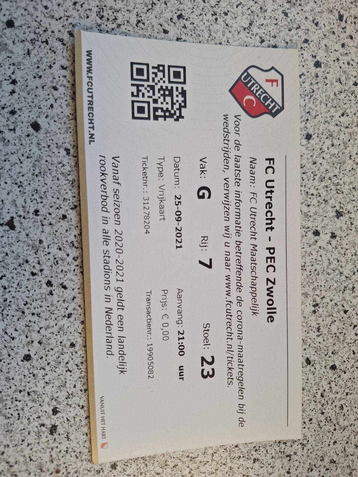 ticket fc utrecht- pec zwolle 2021/2022, Verzamelen, Sportartikelen en Voetbal, Ophalen of Verzenden, Zo goed als nieuw, F.C. Utrecht