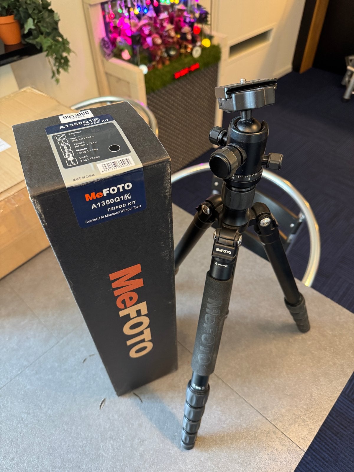 MeFOTO A1350Q1K Statief Kit - Max. hoogte 156.5 cm, Overige merken, Zo goed als nieuw, 150 tot 175 cm, Met balhoofd