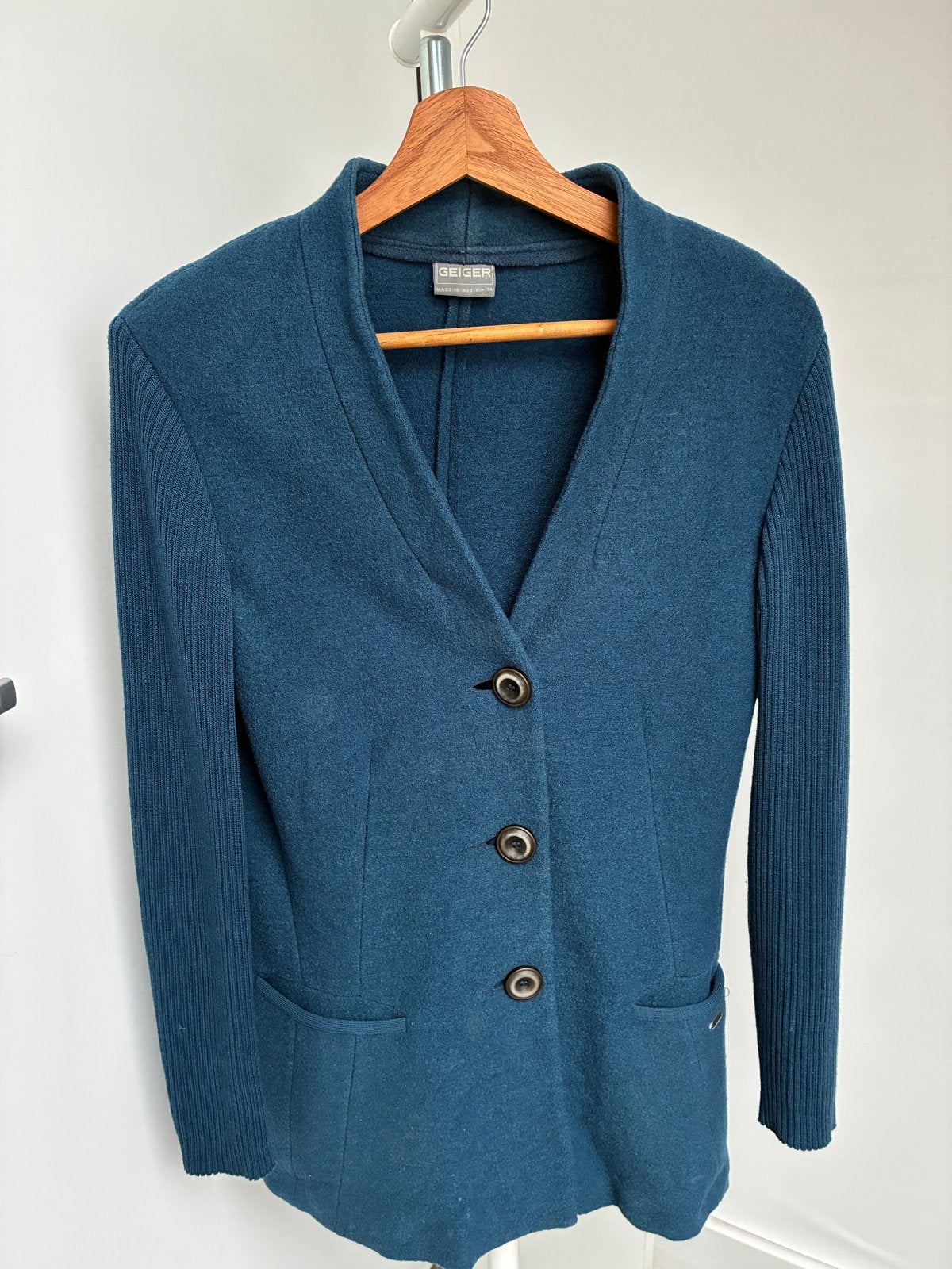 Geiger 100% Wol Vest / Tussenjasje Maat 38, Ophalen of Verzenden, Gedragen, Maat 38/40 (M), Blauw