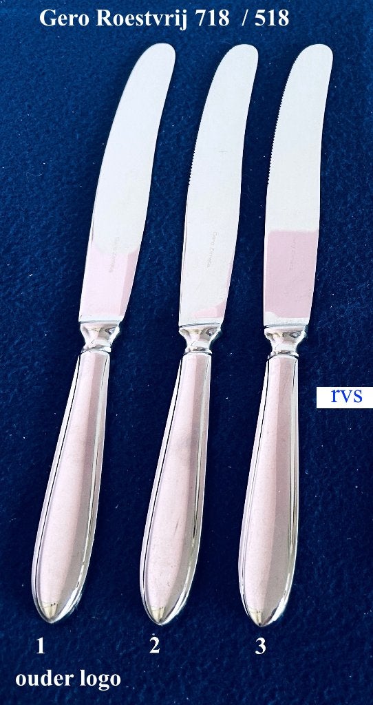 518  718 Puntfilet 3x Mes Gero Zilmeta Ouder Logo, Ophalen