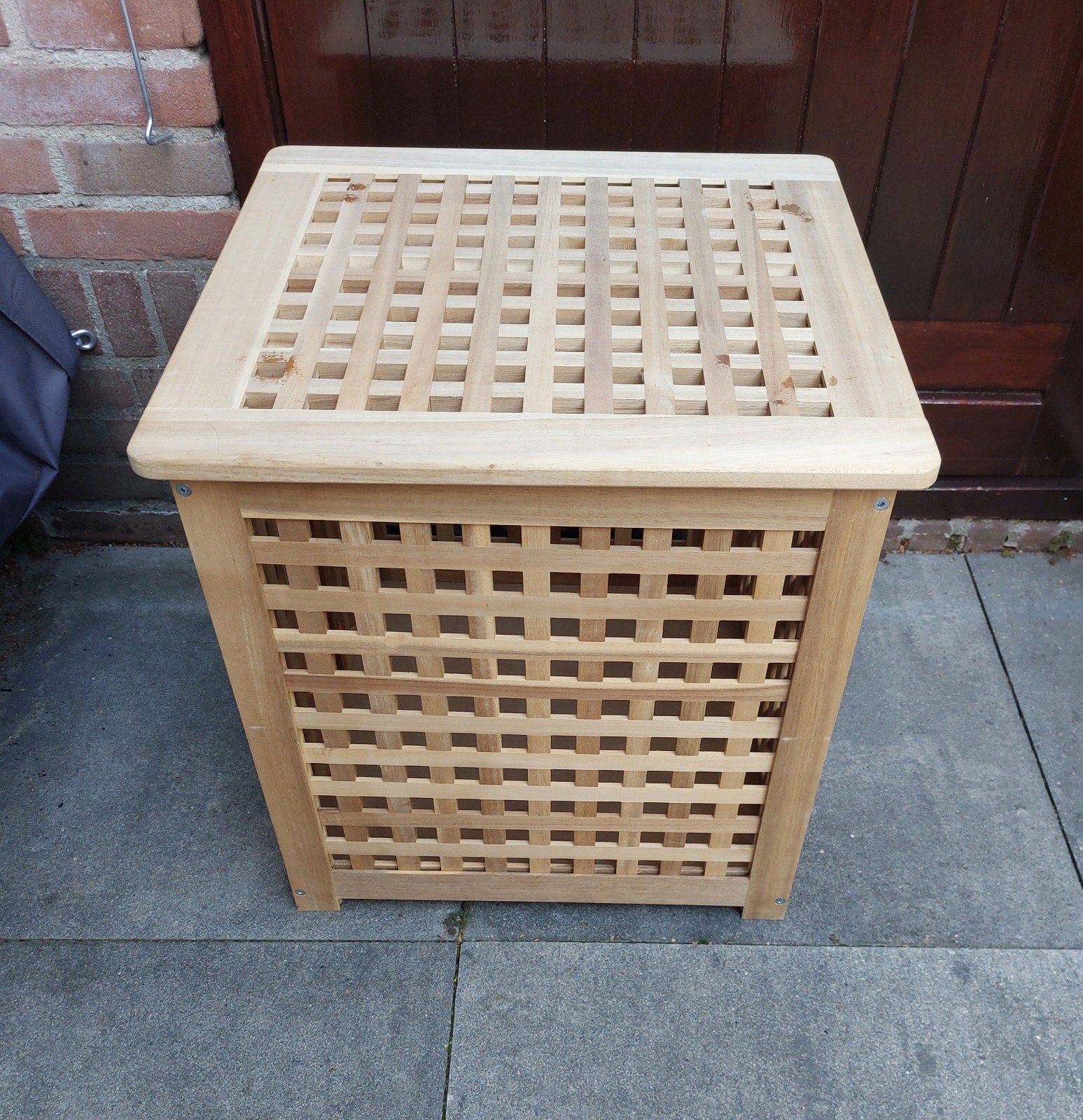IKEA HOL bijzettafel met opbergruimte en deksel teab, Minder dan 55 cm, Gebruikt, Vierkant, Hout