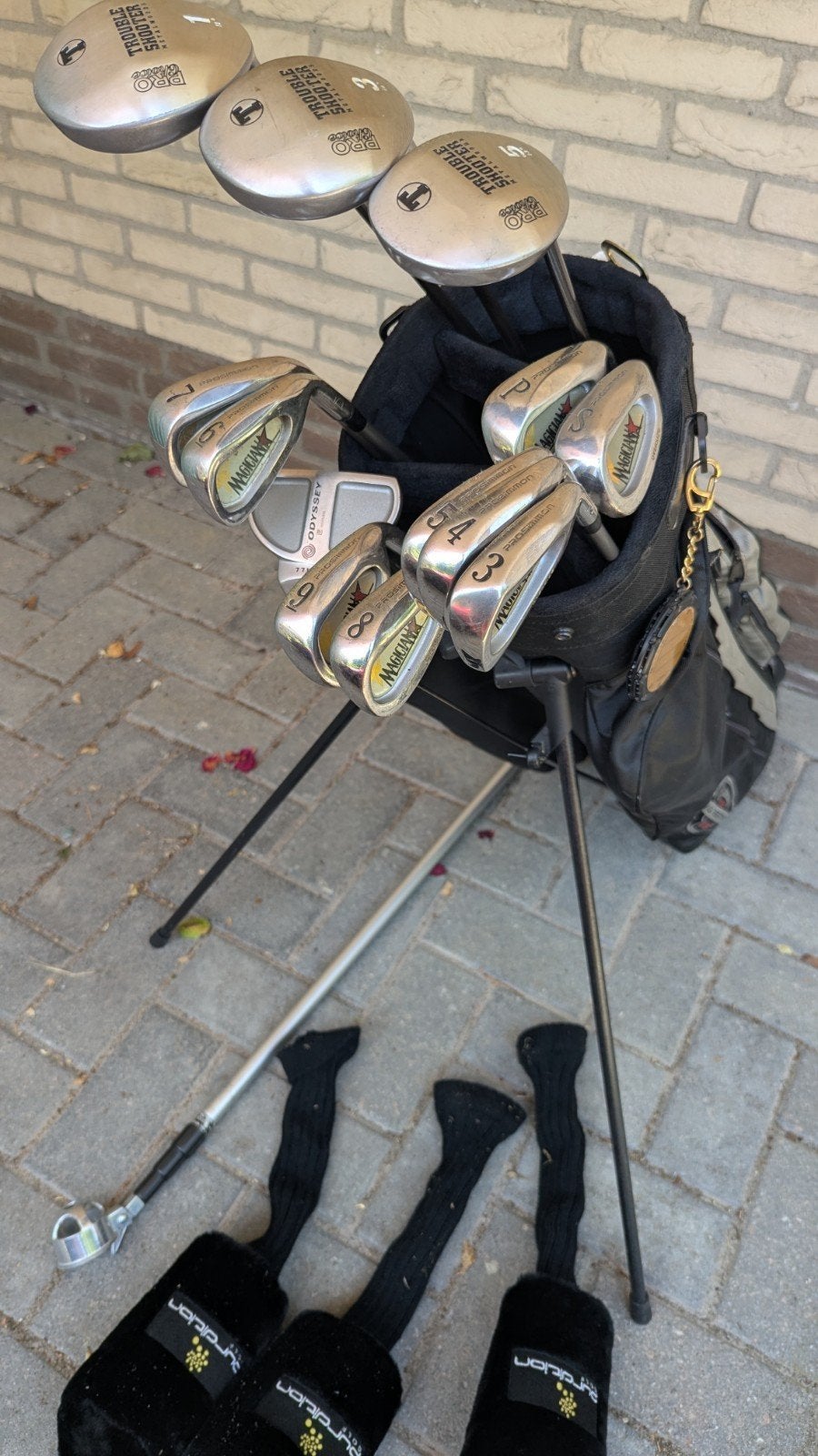 Compl.golfset van Prosimmon met golftas en trolley, Ophalen, Gebruikt, Set