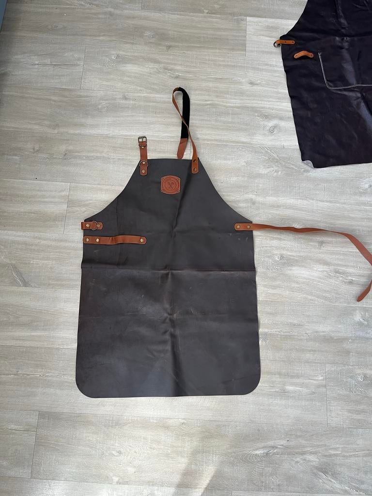 Stoer leren schort - ideaal voor BBQ of klussen, Ophalen, Overige typen, Zwart, Overige merken