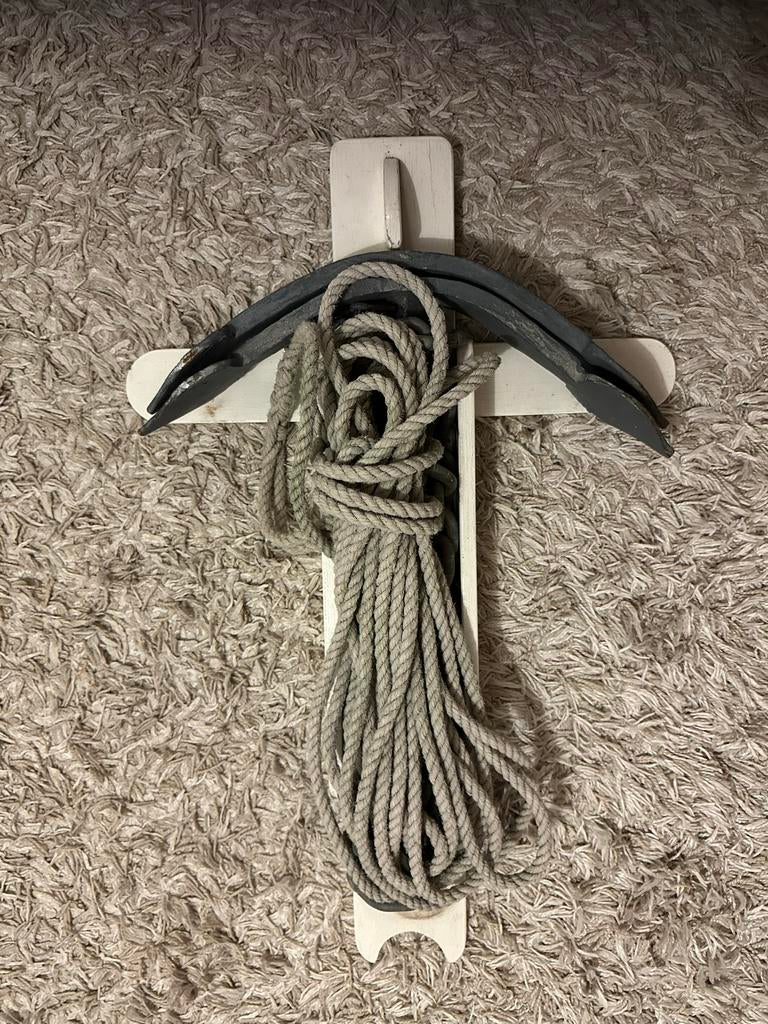 Anker / vouwanker met lijn en ketting in houder, Watersport en Boten, Ophalen, Gebruikt, Overige typen