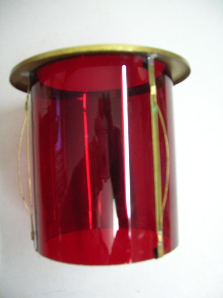 Inzetglas / cilinder, toplicht scheepslantaarn, oranje+ rood, Ophalen of Verzenden