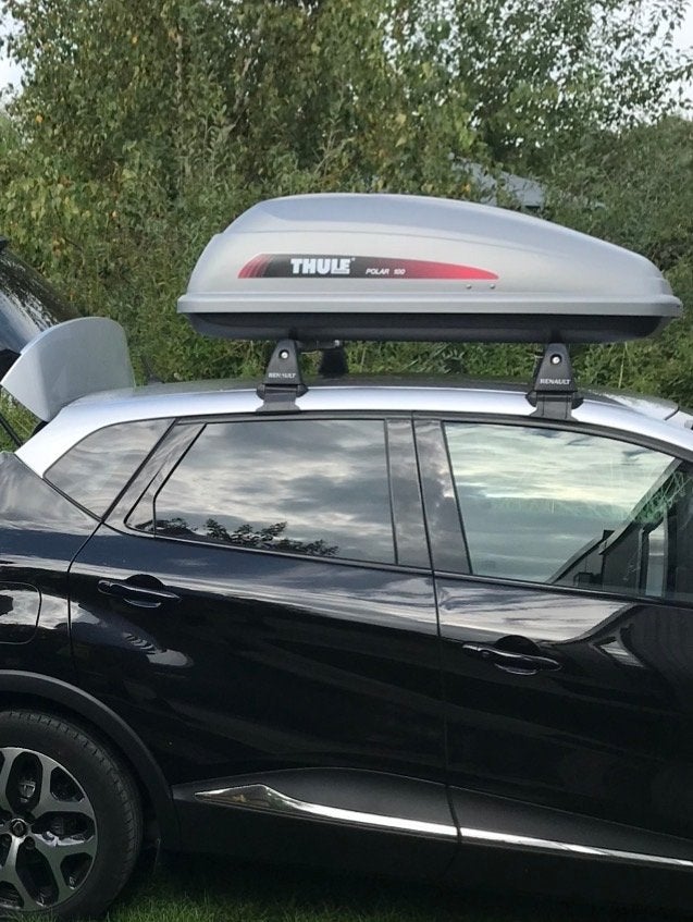 Dakkoffer Thule Polar 100 en dakdragers voor Renault Captur, Ophalen of Verzenden, Gebruikt