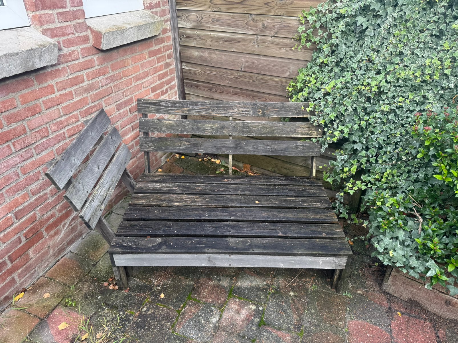 Tuinbank voor palletkussens GRATIS, Ophalen, Gebruikt, Hout