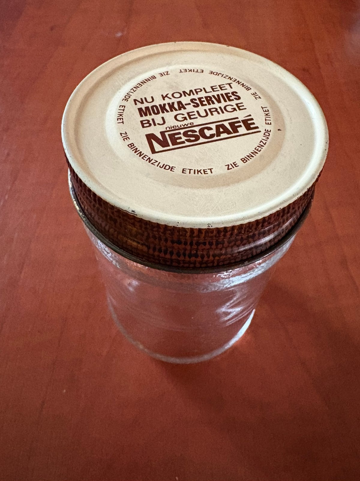 Vintage glazen potje van Nescafe, Verzamelen, Ophalen of Verzenden, Gebruiksvoorwerp