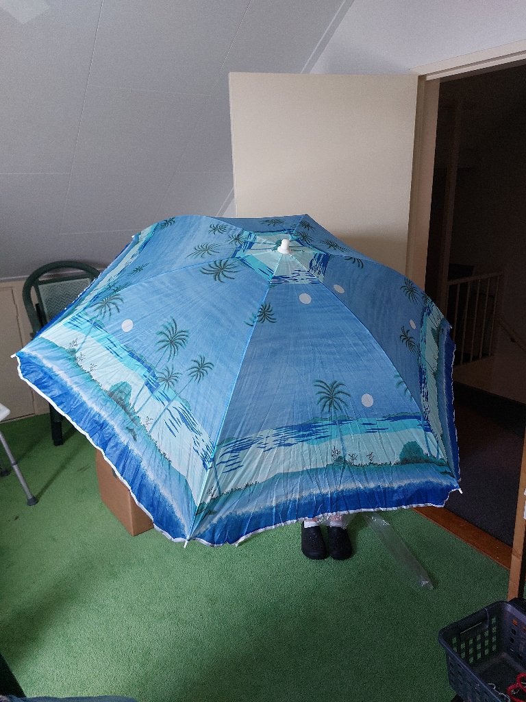 1 nieuwe strand parasol, Ophalen of Verzenden, Nieuw, Blauw