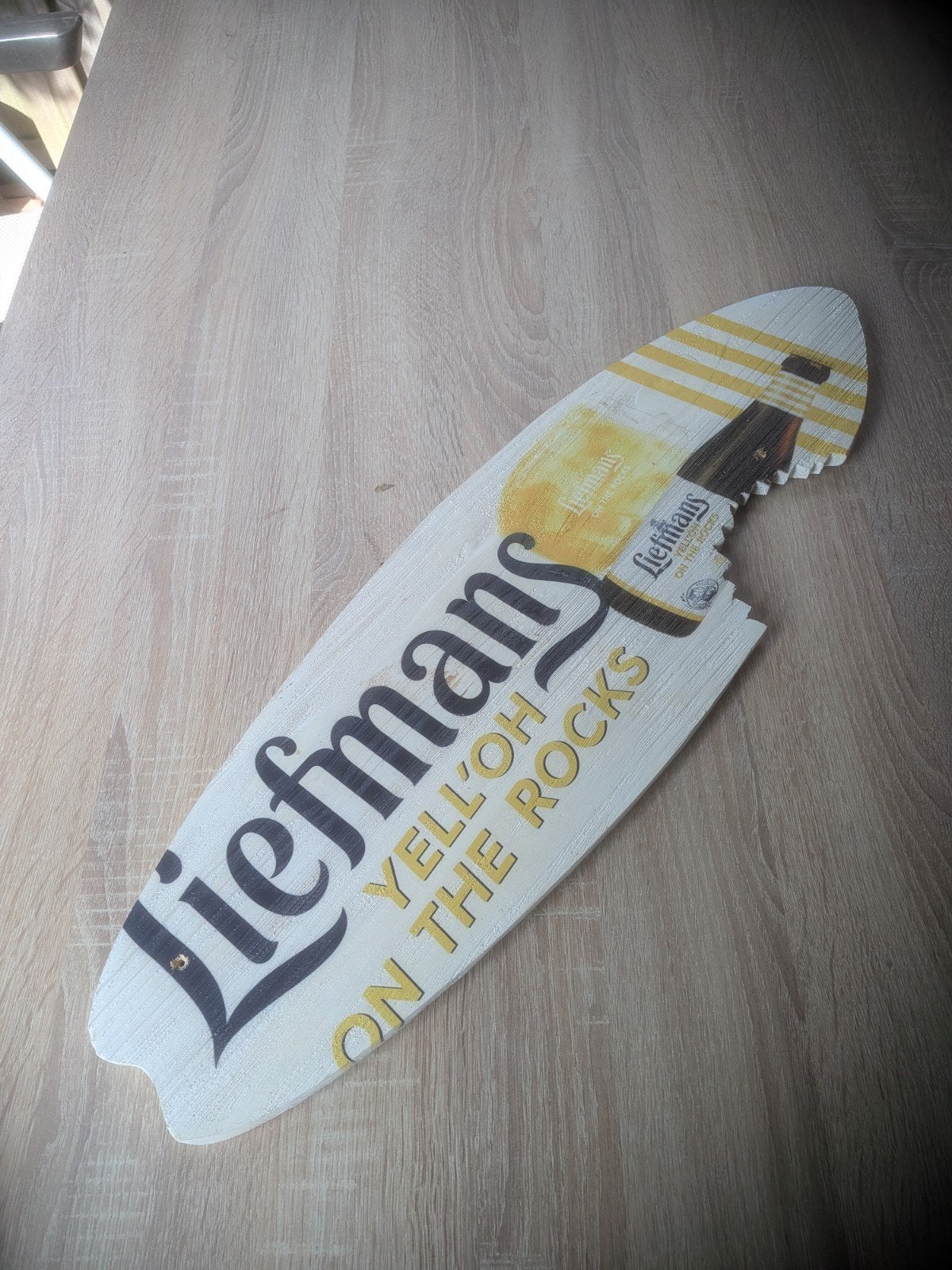 Liefmans Yell'oh On The Rocks Reclamebord Surfplank, Ophalen of Verzenden