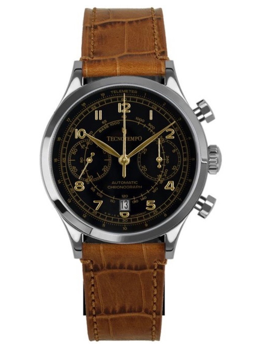 Tecnotempo Telemeterix Chronograaf Automaat Limited Edition, Overige merken, Leer, Staal, Polshorloge