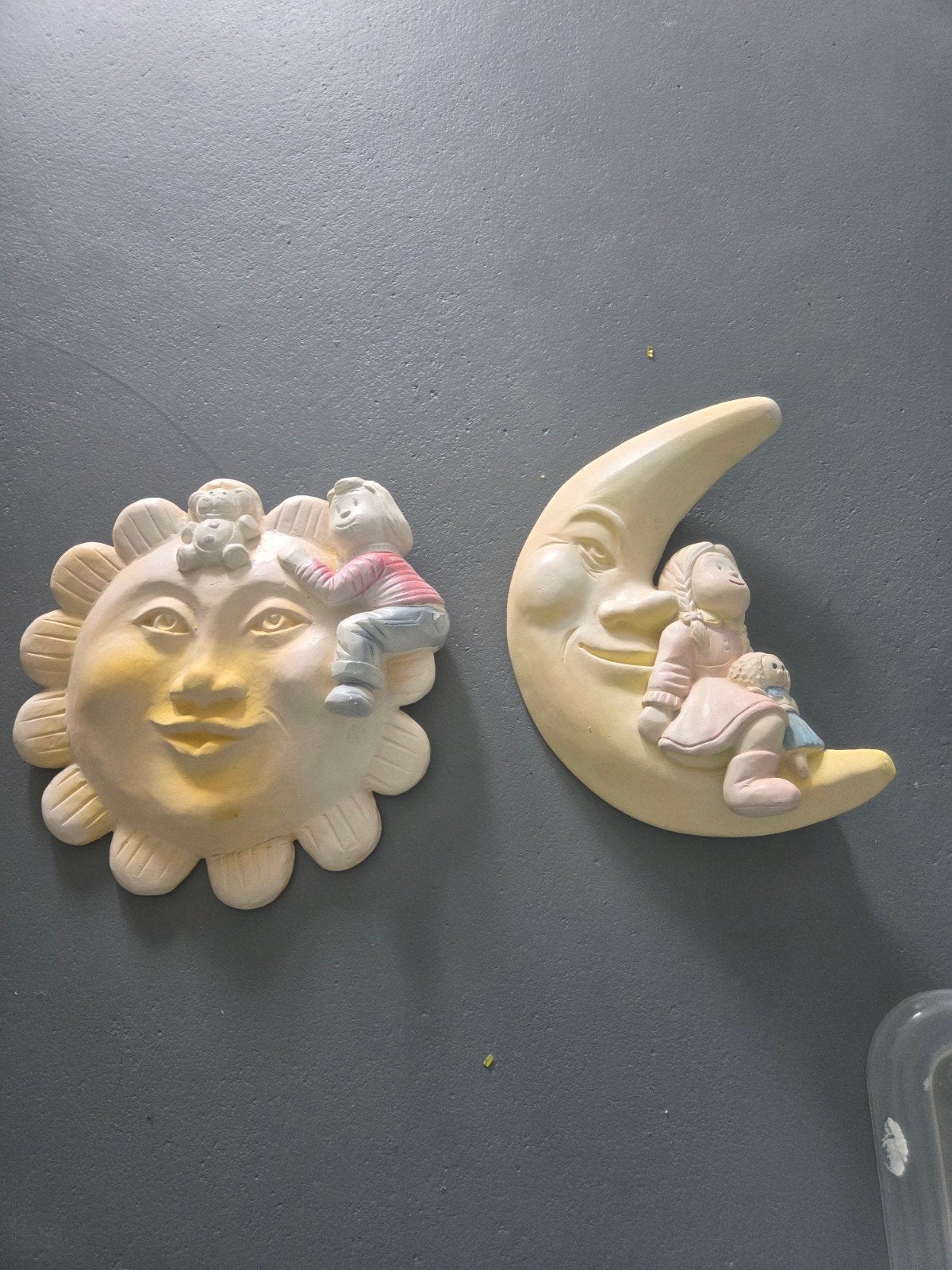 Vintage Zon en Maan Muurdecoratie, Ophalen, Gebruikt, Wanddecoratie