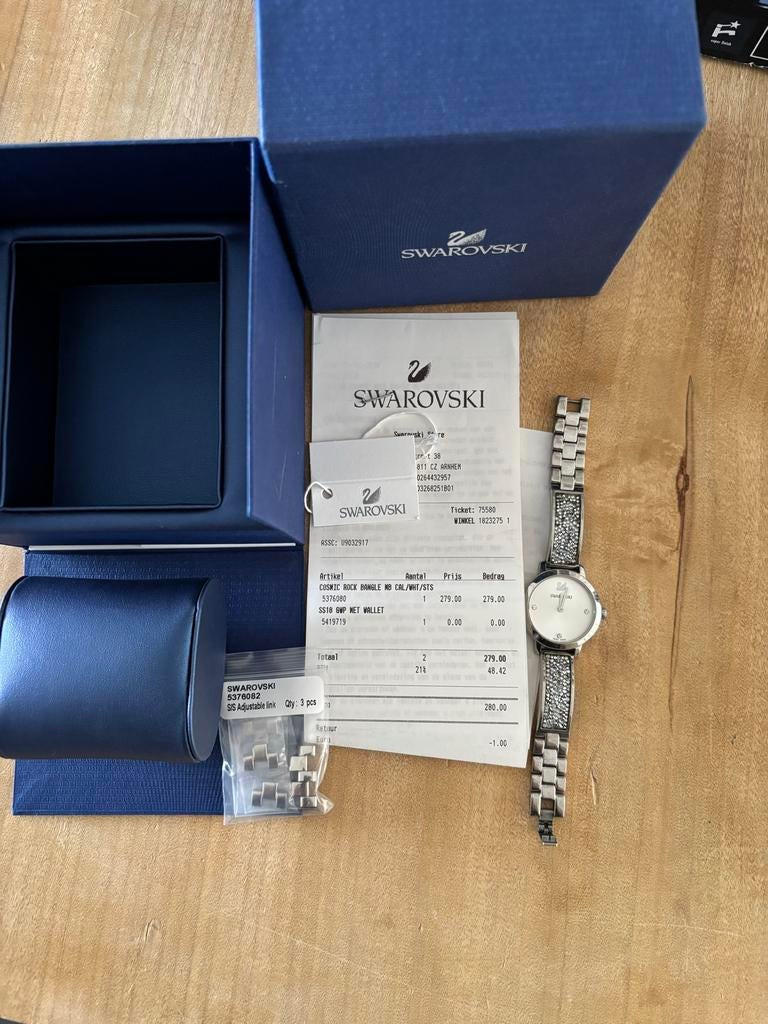 Swarovski Cosmic Rock Horloge met Strass - Zo Goed Als Nieuw, Overige merken, Staal, Polshorloge, Ophalen of Verzenden