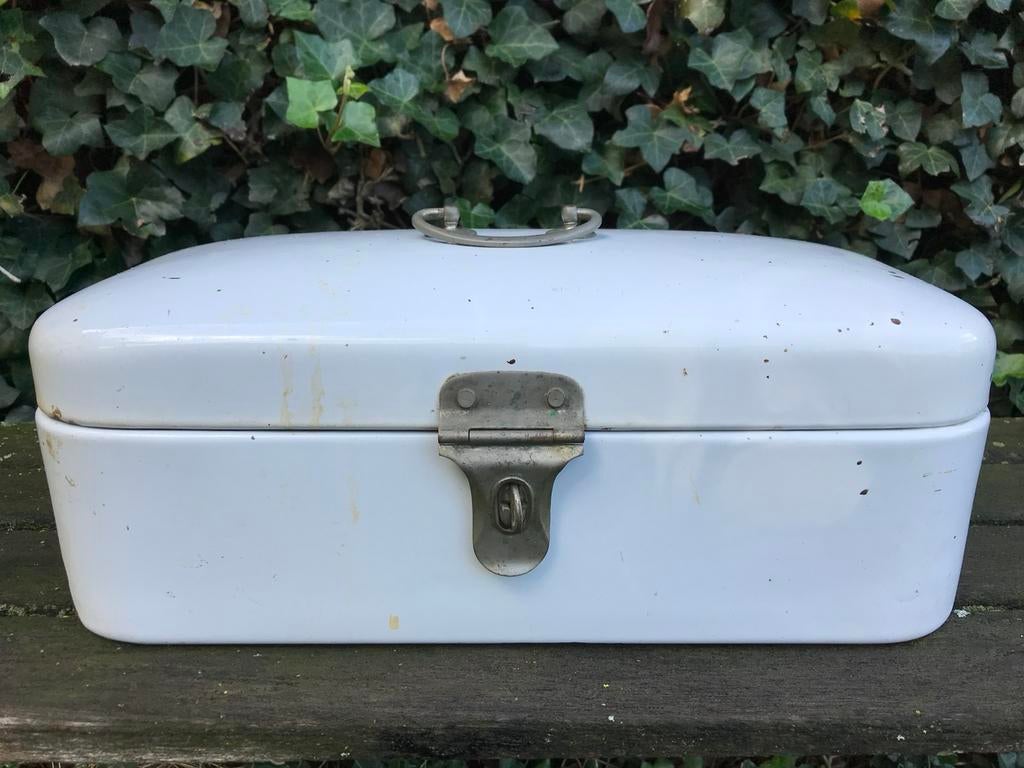 Vintage emaille broodtrommel, Antiek en Kunst, Antiek | Emaille, Ophalen of Verzenden