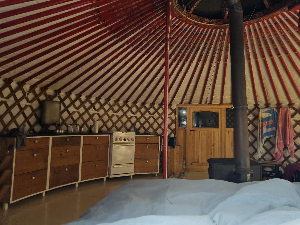 mooie ruime yurt te koop, Caravans en Kamperen, Ophalen, Gebruikt, Tot en met 4