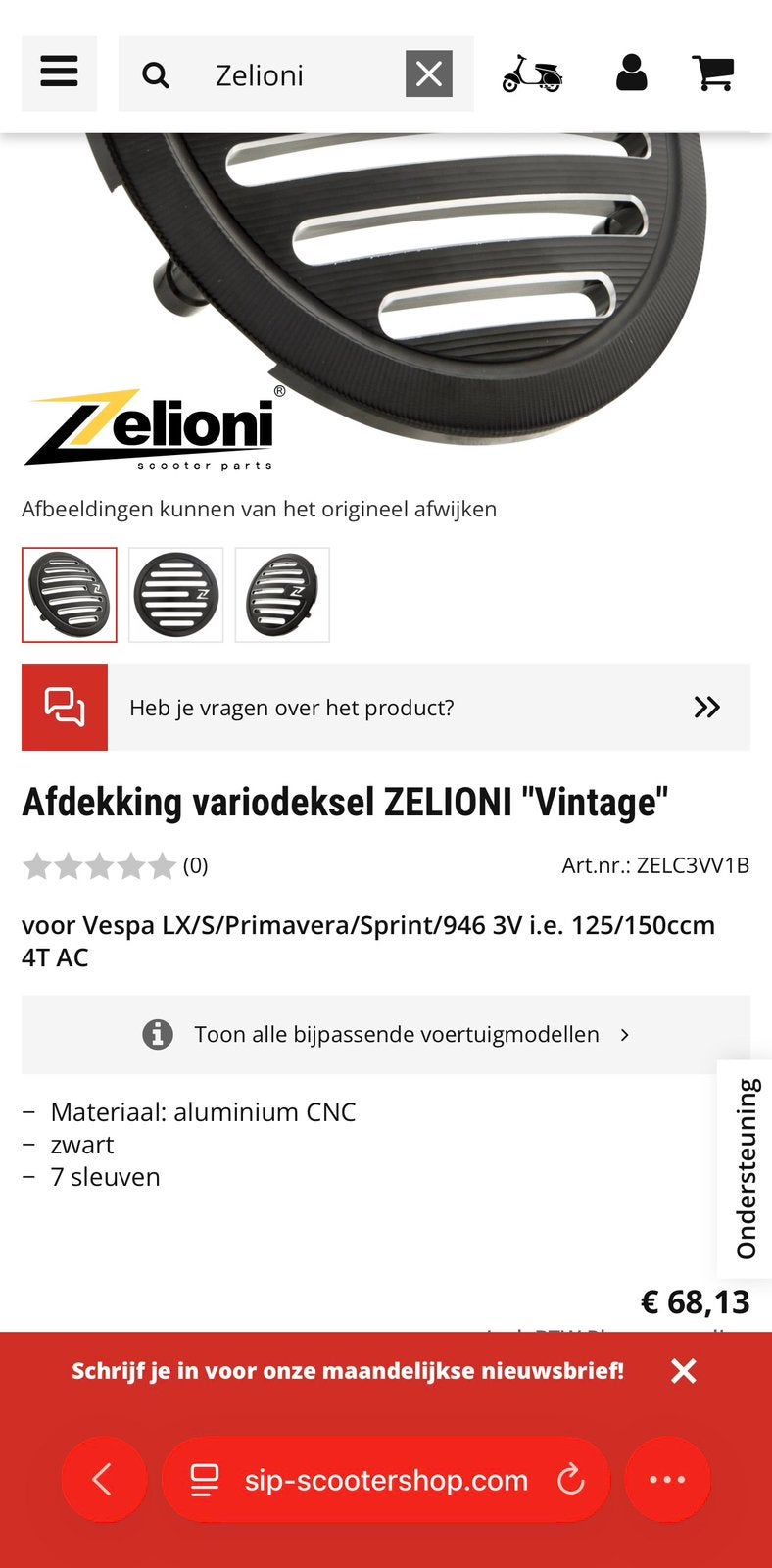 Vespa 125/300 Afdekking variodeksel zelioni, Ophalen of Verzenden, Zo goed als nieuw, Overige typen, Vespa