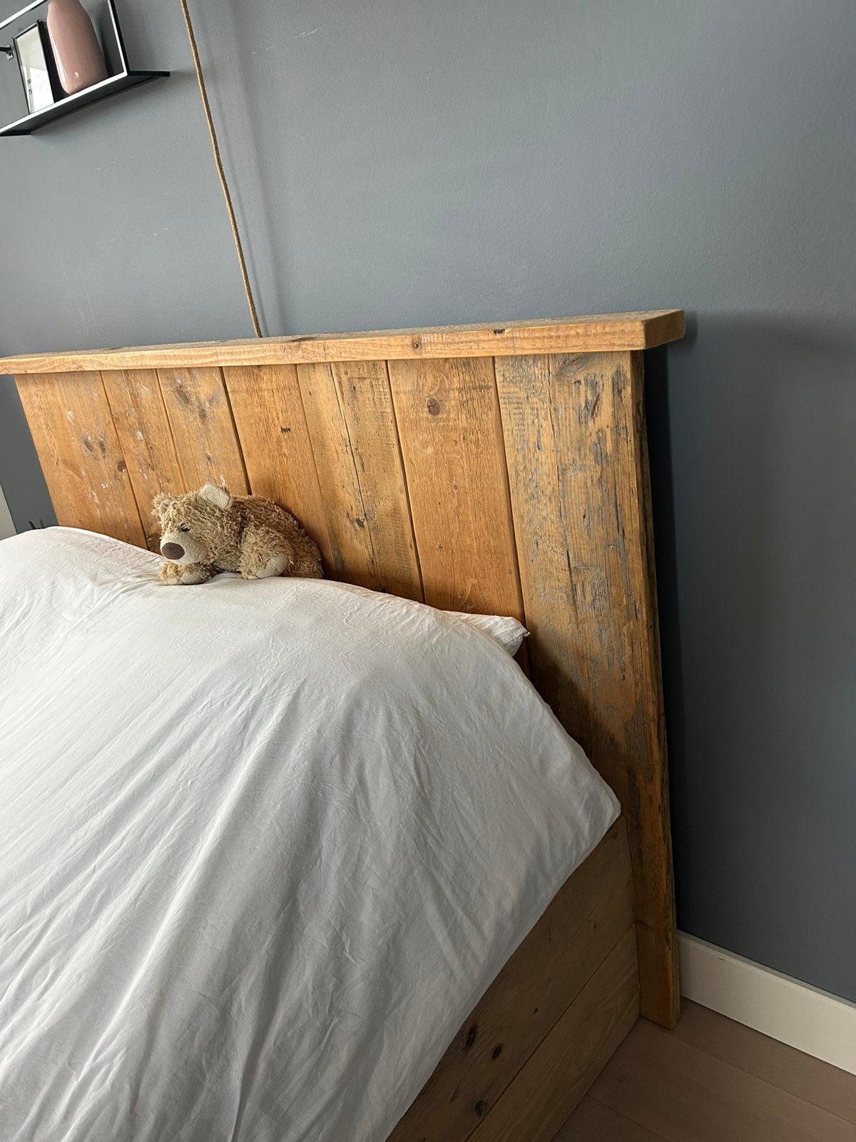 Tweepersoons bed Steigerhout 140/200, Ophalen, Steigerhout, Tweepersoons, 140 cm