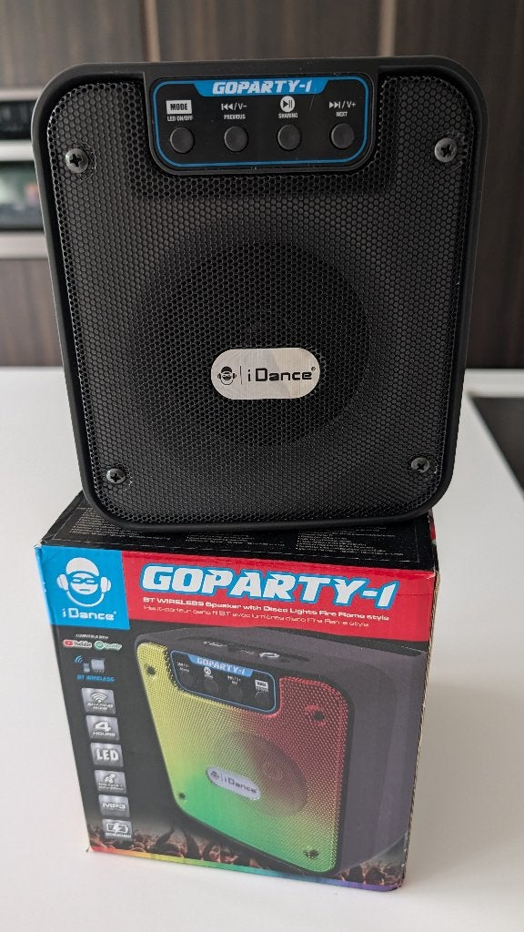 iDance Go party 1 speaker voor kinderen met licht, Overige merken, Ophalen of Verzenden, Zo goed als nieuw, Draagbare speaker