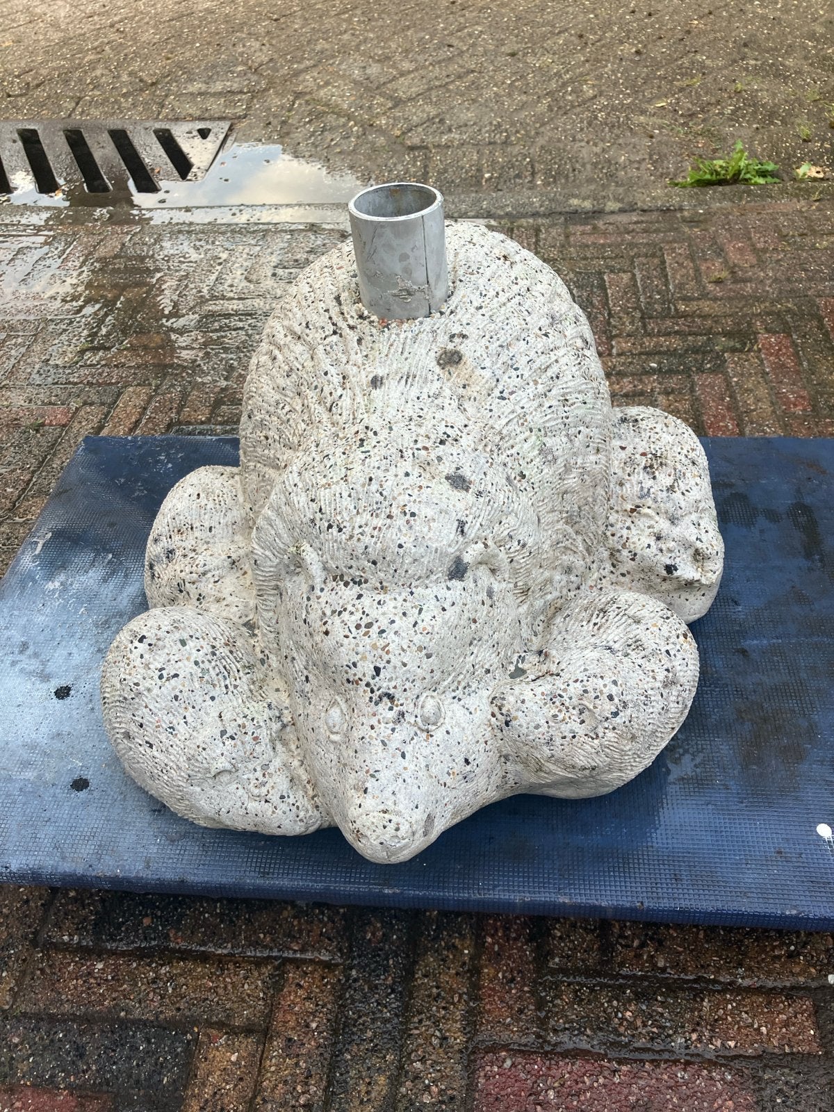 Egel parasolvoet van beton, Ophalen, Gebruikt, Beton, Dierenbeeld