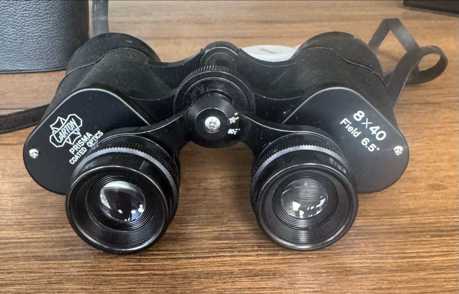 Carton Prisma Coated Optics 8x40 verrekijker met tas, Gebruikt, 8 tot 12x, Met hoes of tas, Porro (met knik)