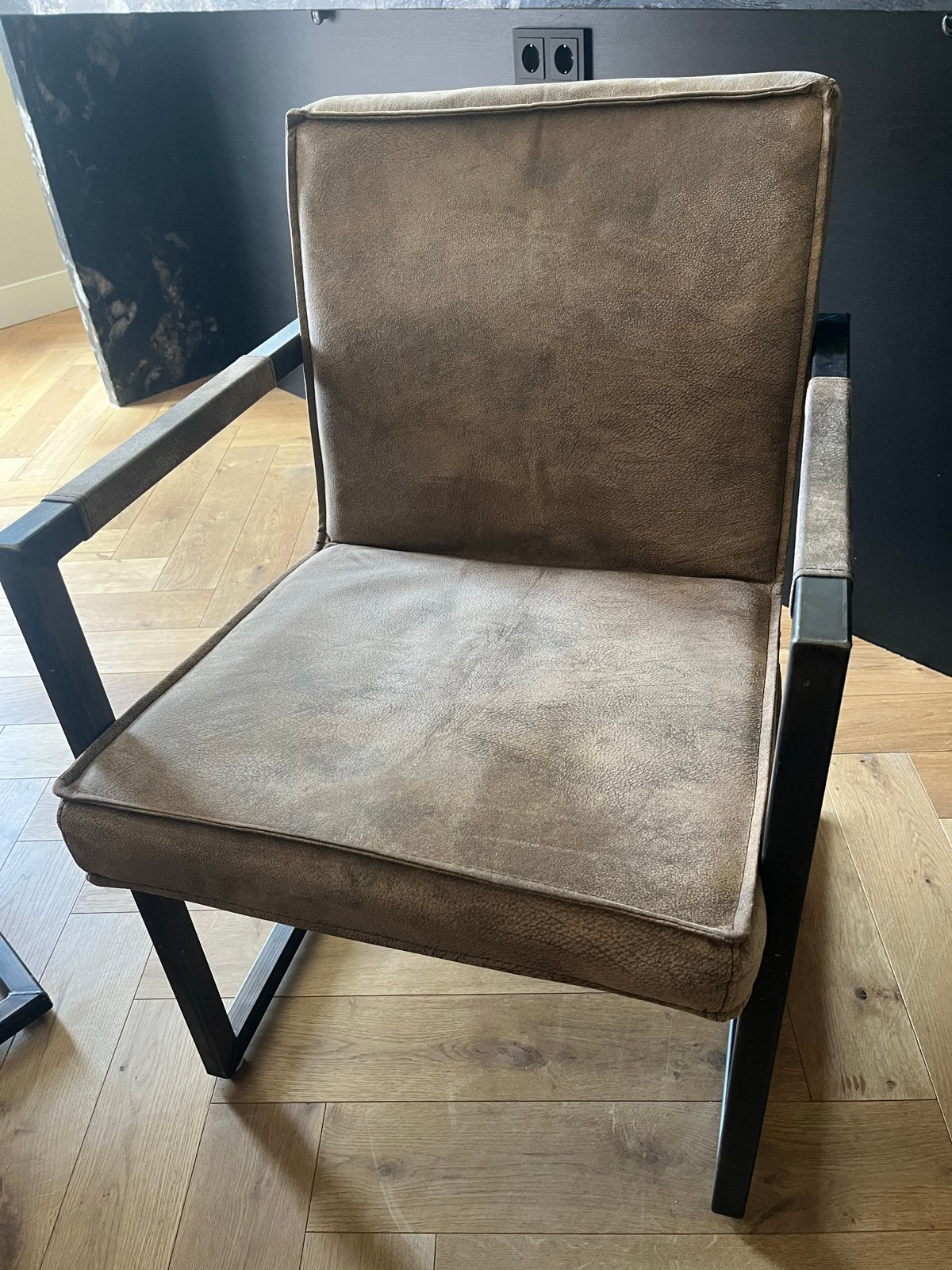 Eetkamerstoelen (6x) van de Bommel, Ophalen, Gebruikt, Bruin, Metaal
