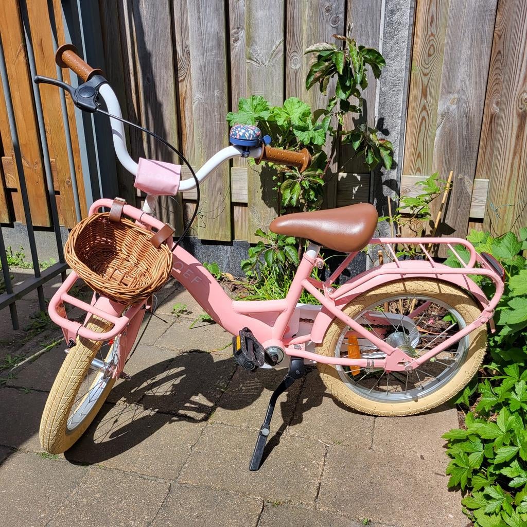 Fiets 16 inch rose - Altijd binnen gestaan, Terugtraprem, SJOEFF, Ophalen of Verzenden, 16 tot 20 inch