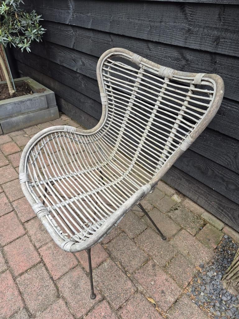 Rieten stoel voor binnen/buiten - comfortabel & stijlvol, Huis en Inrichting, Stoelen, Ophalen, Gebruikt, Riet of Rotan, Boho, Vintage