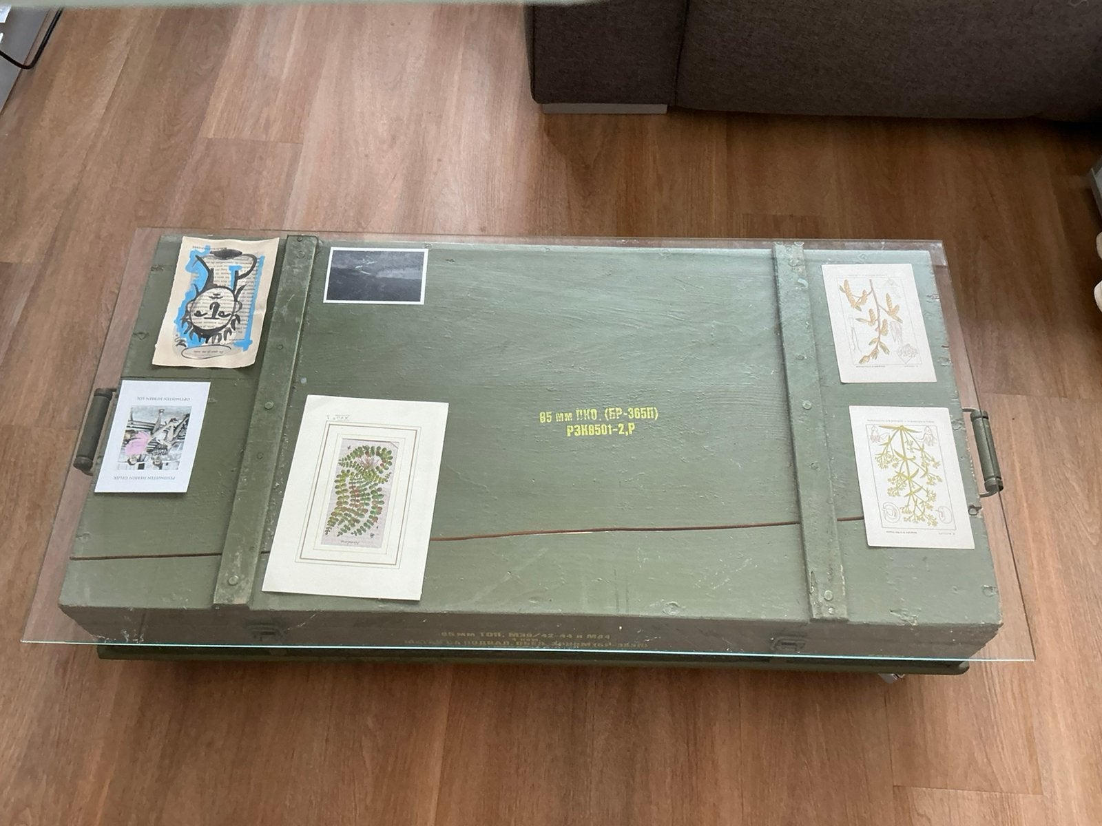 Military trunk coffee table, Ophalen, Gebruikt, 100 tot 150 cm, 50 tot 100 cm