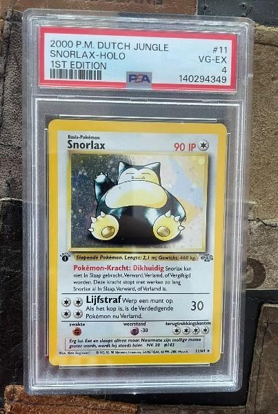 Snorlax #11 Holo 1st edition  (dutch) PSA 4, Verzenden, Gebruikt, Losse kaart