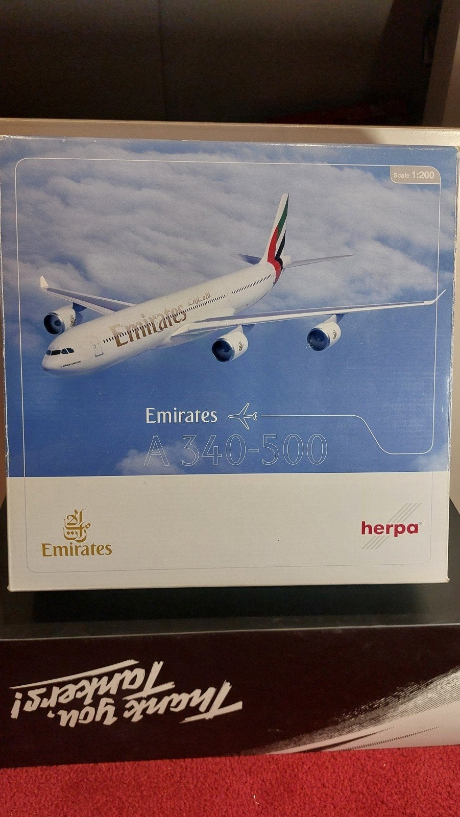 Herpa Emirates Airbus A340-500, Ophalen of Verzenden, Nieuw, Schaalmodel