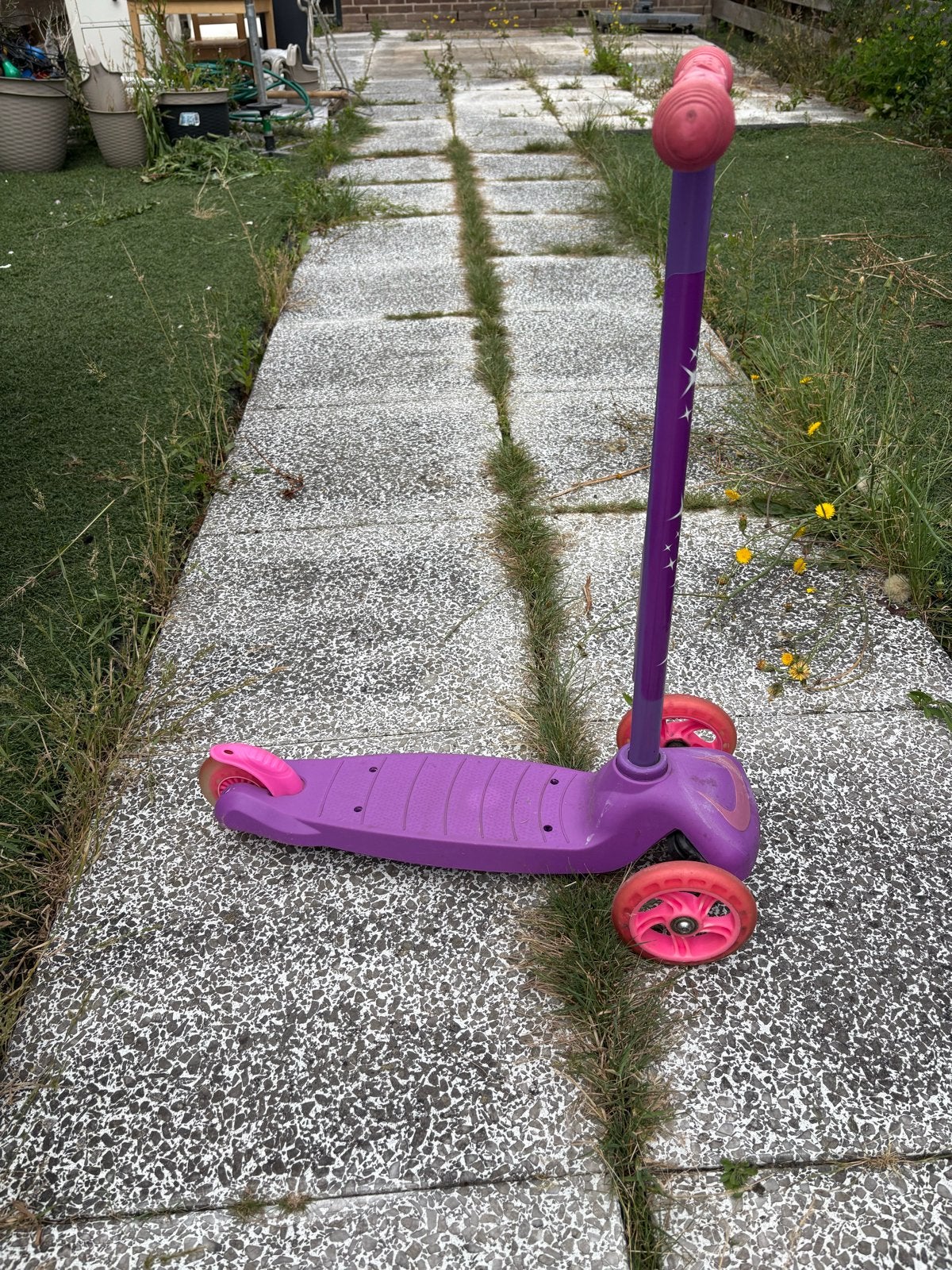 Leuke paarse kinderstep met 3 wielen, Ophalen, Gebruikt, Gewone step