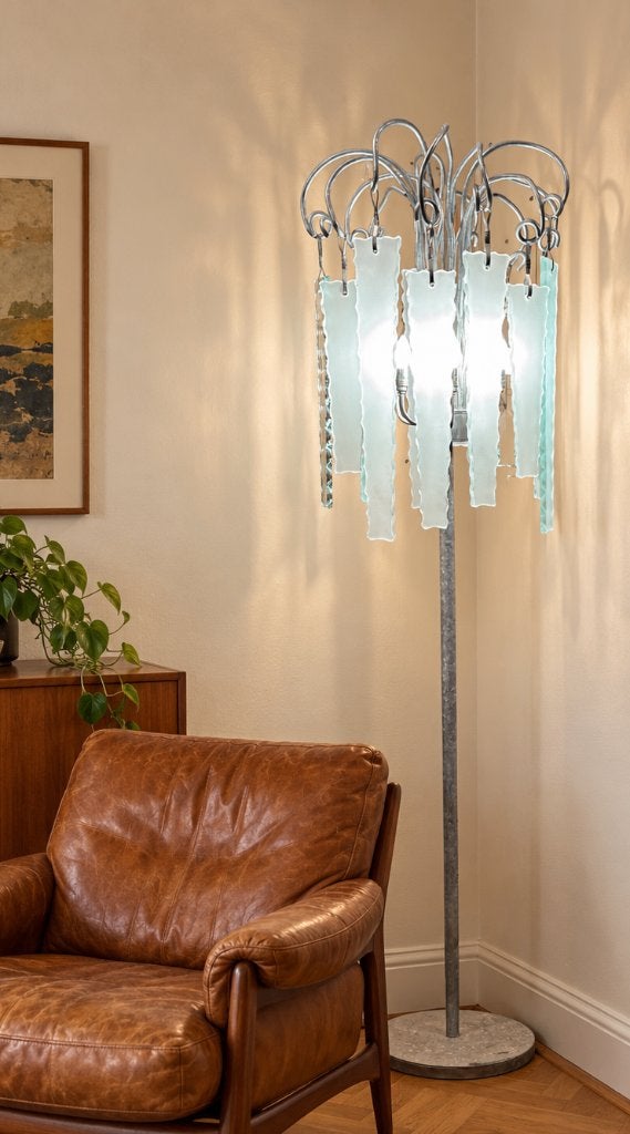Brand van Egmond Behind the Frosted Glass, Design vloerlamp, Gebruikt, 200 cm of meer, E14 (klein), Glas