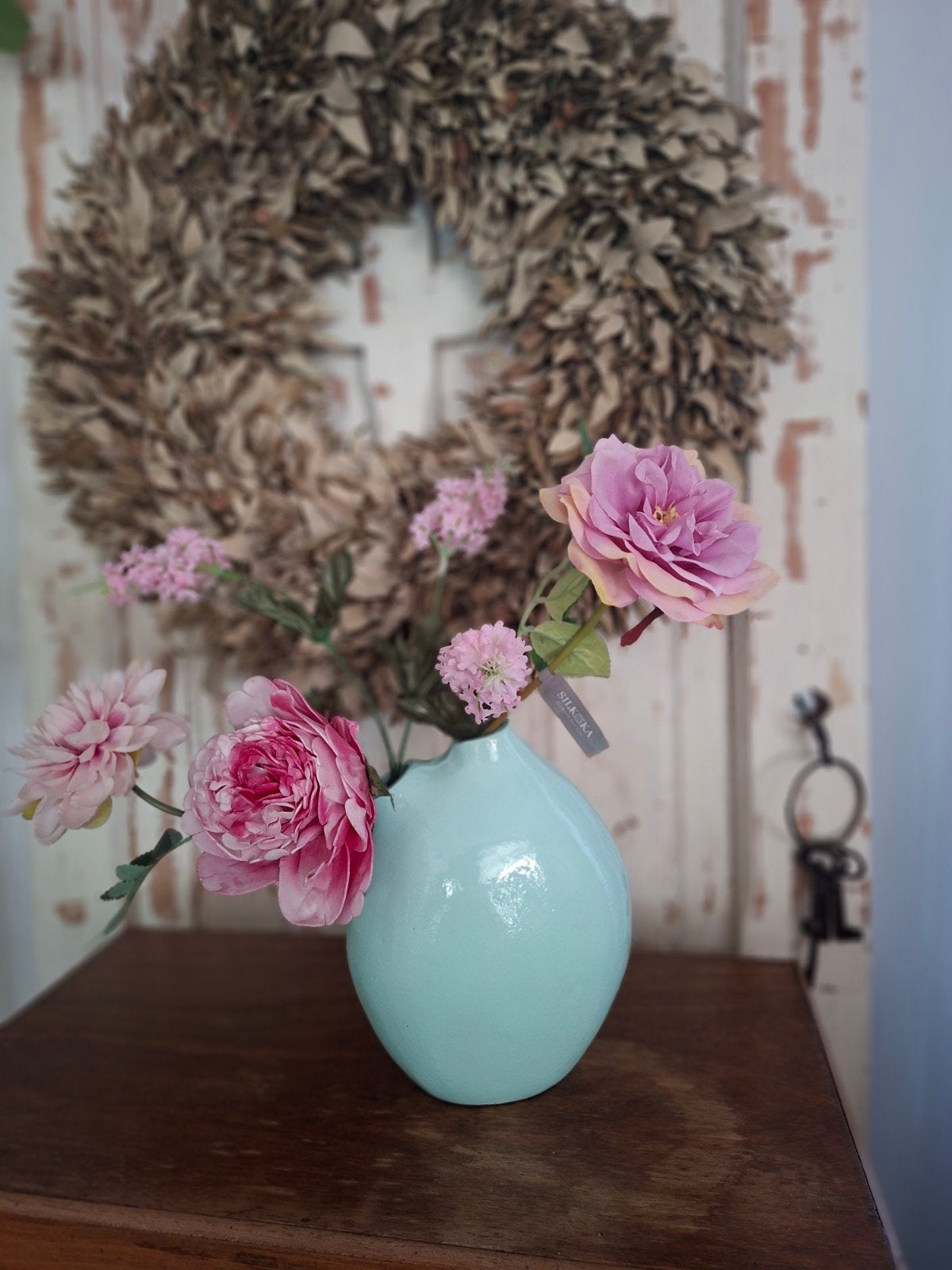 Tulpen vaas Intratuin met zijden bloemen Silka nieuw!!, Ophalen, Nieuw