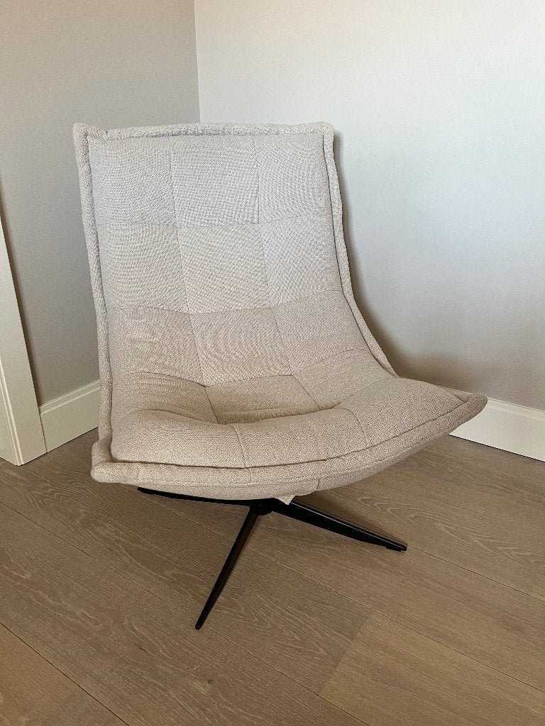 Bodilson Reeva draaifauteuil stof Sabbia 11 cream - 2 stuks, Ophalen, 75 tot 100 cm, Zo goed als nieuw, Stof