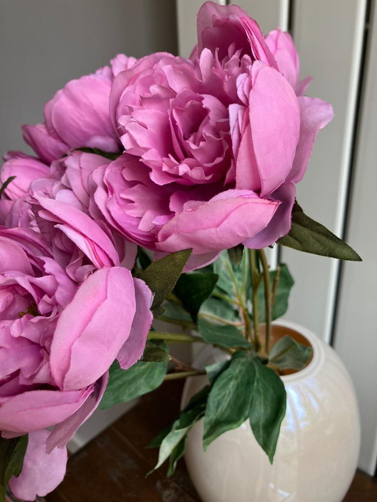 Prachtige zijden fuchsia pioenrozen, Roze, Kunstbloem, Zijde, Ophalen of Verzenden