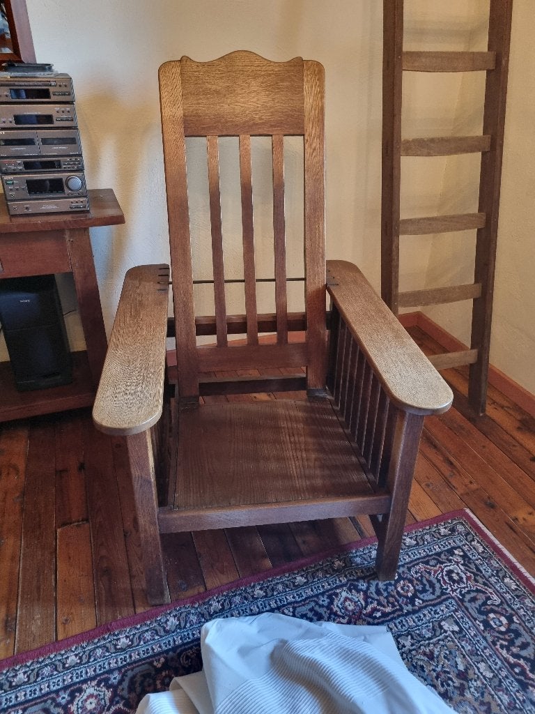 Eikenhouten zitstoel, Ophalen, Gebruikt, Bruin, Vintage