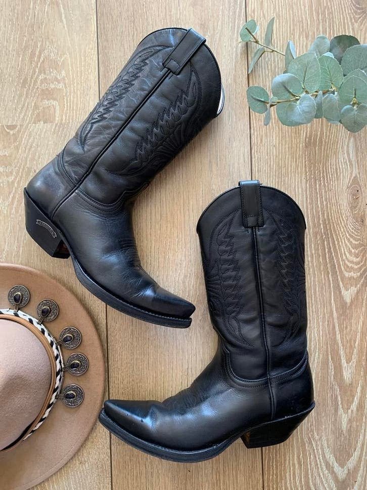 Sendra cowboylaarzen 37 38 western boots laarzen, Kleding | Dames, Schoenen, Hoge laarzen, -, Zwart, -