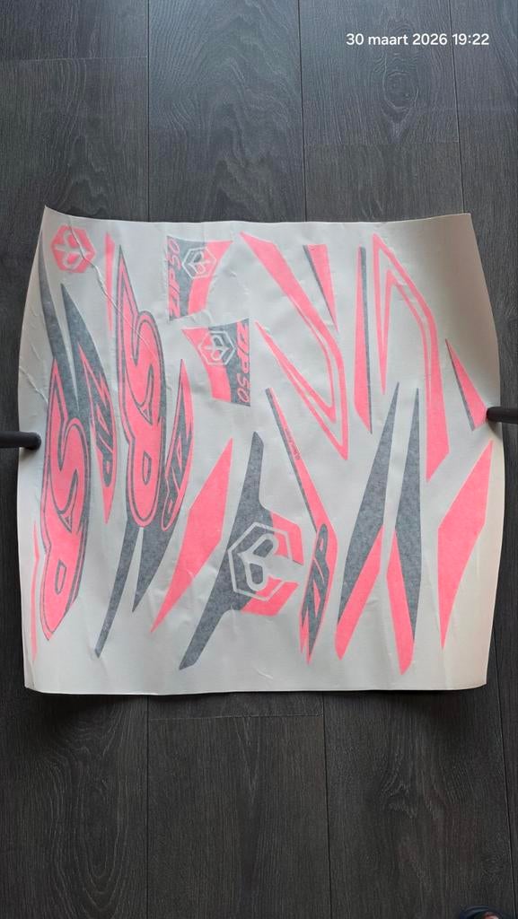 Fluor Roze SP Stickerset met Carbon Look, Ophalen of Verzenden