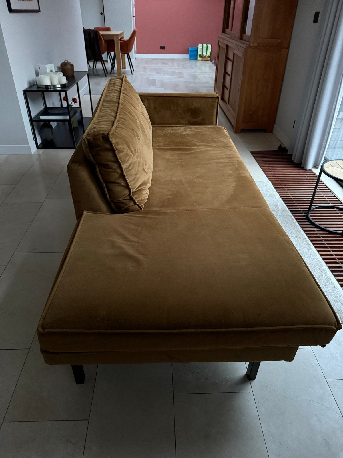 Be Pure Home Chaise longue / Loungebank - Okergeel, Ophalen, Gebruikt, Eenpersoons, 75 tot 100 cm